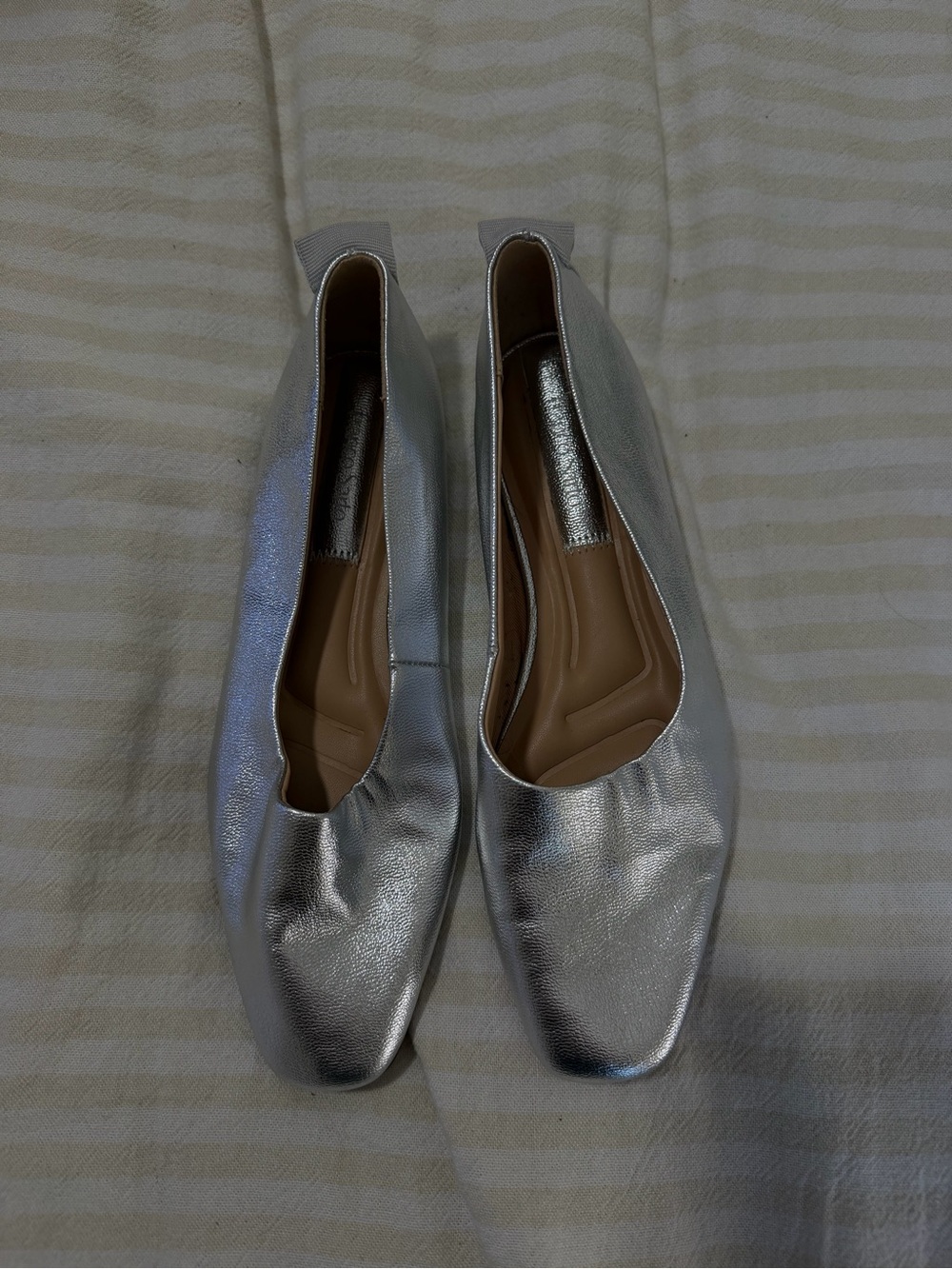 Franco Sarto Silver Metallic Ballet Flats